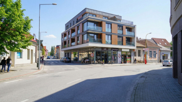 Ružomberok - návrh - vizualizácia obchodné centrum + byty 01