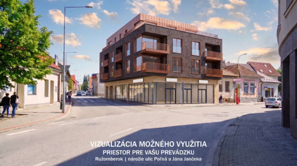 vizualizácia Ružomberok nárožie ulíc Poľná a Jána Jančeka Priestor pre vašu prevádzku.